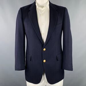 AQUASCUTUM Size 42 Navy Wool Single Breasted Sport Coat